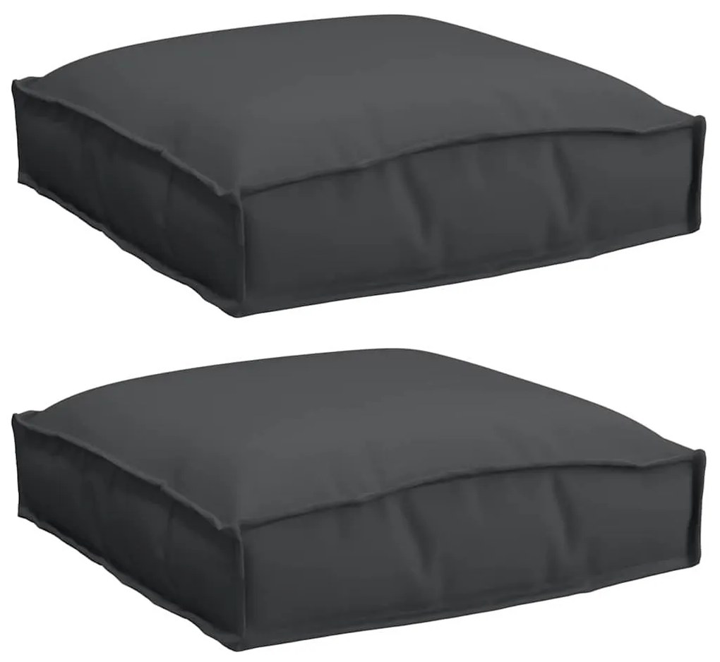 Almofadas de Palete para Assento 2 pcs Pretas 40x40x8 cm Tecido Oxford