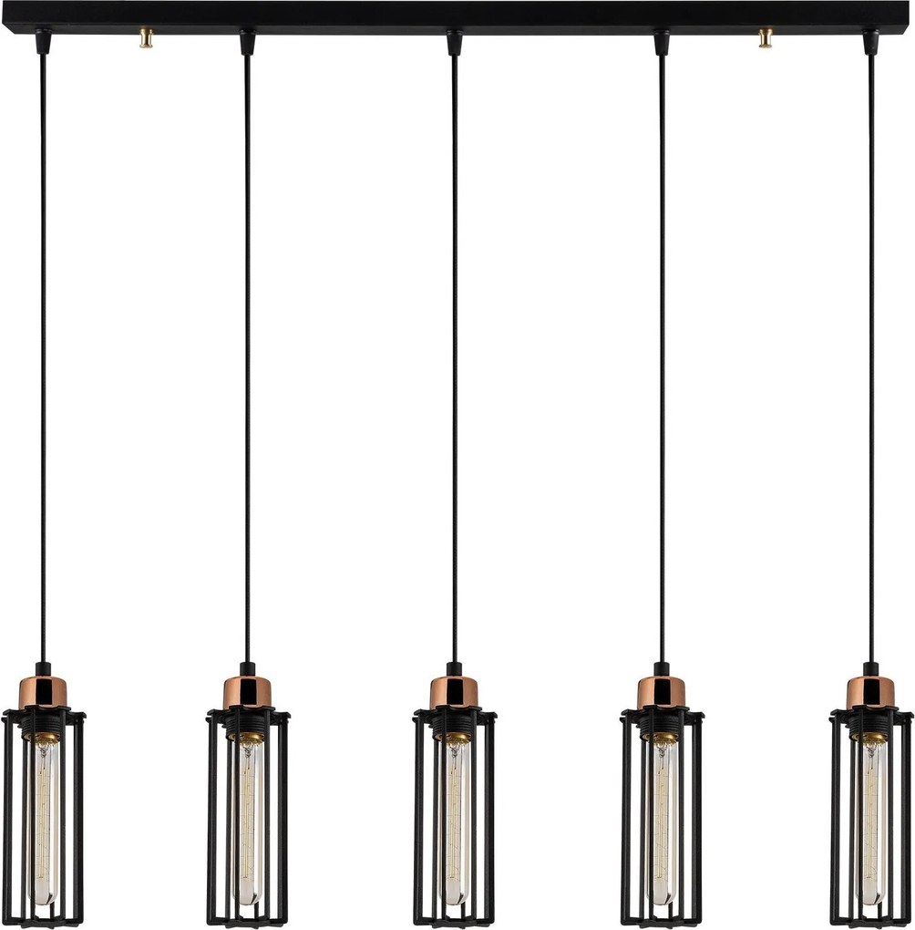 Candeeiro de Teto Likya – Preto – 80 cm de Diâmetro x 112 cm de Altura
