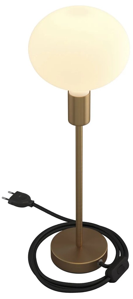 Alzaluce - metal table lamp with fabric cable, switch and 2 poles plug - 30 cm Bronze escovado