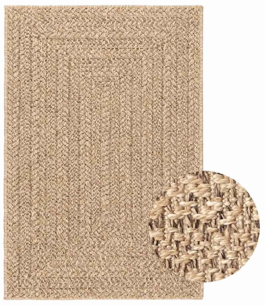 Tapete ZIZUR 120x170 cm aspeto de juta interior e exterior