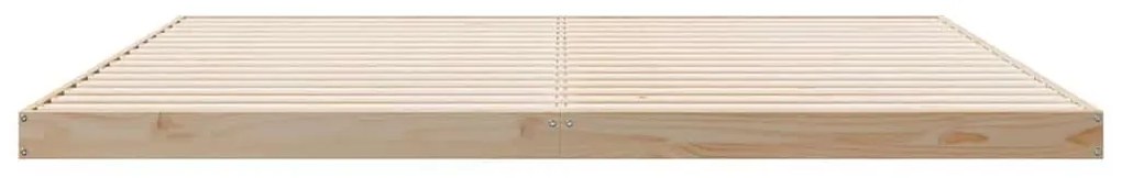 Estrutura de Cama de Chão vidaXL Branca 180x210 cm Madeira Sólida de P