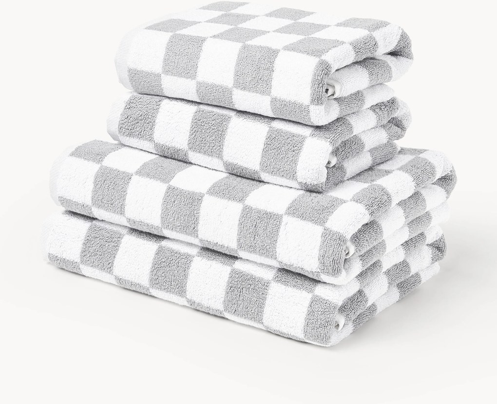 Westwing Crosby Studios, Conjunto de toalhas de algodão Damier, vários tamanhos