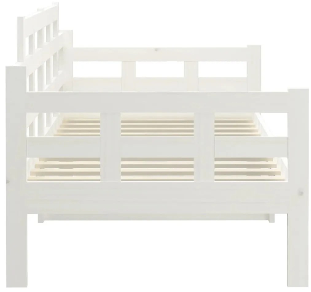 Sofá-cama 90x200 cm madeira de pinho maciça branco