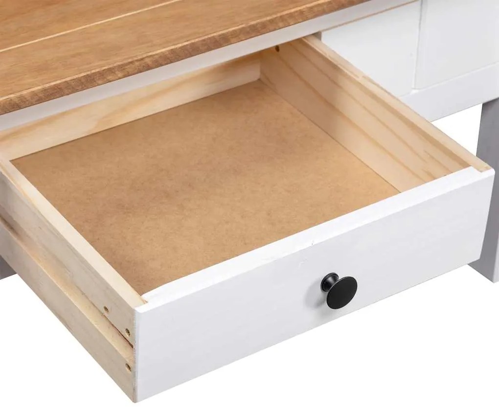 Mesa de centro 100x60x45 cm pinho maciço Panama branco