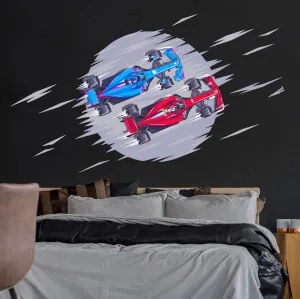 Autocolante moderno para o quarto de um adolescente - Fórmulas num círculo