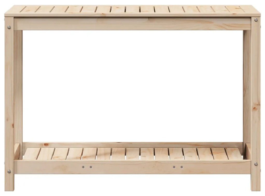 Mesa de jardinagem com prateleira 108x50x75 cm pinho maciço