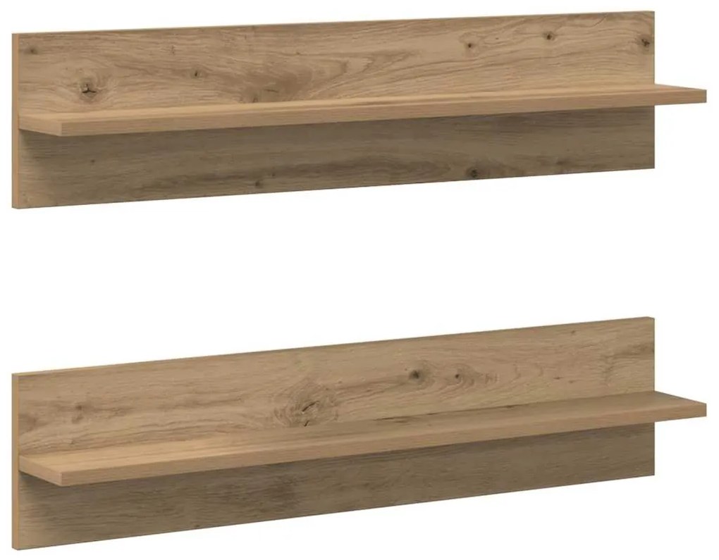 Prateleiras de Parede com prateleira 2 pcs Carvalho Artesanal