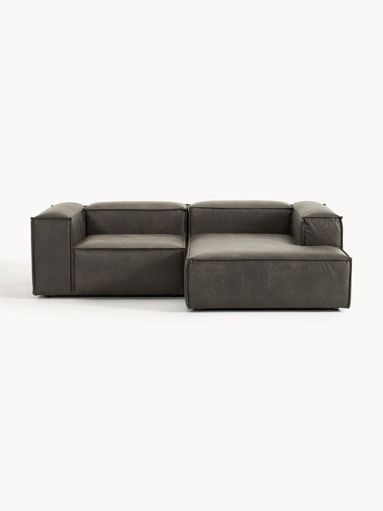 Sofá de canto modular em pele reciclada Lennon (2 lugares)