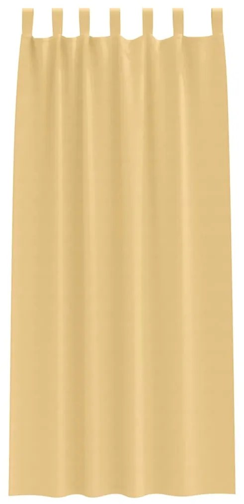 Cortinas com cortinas 2 pcs Bege 245 x 140 cm Poliéster