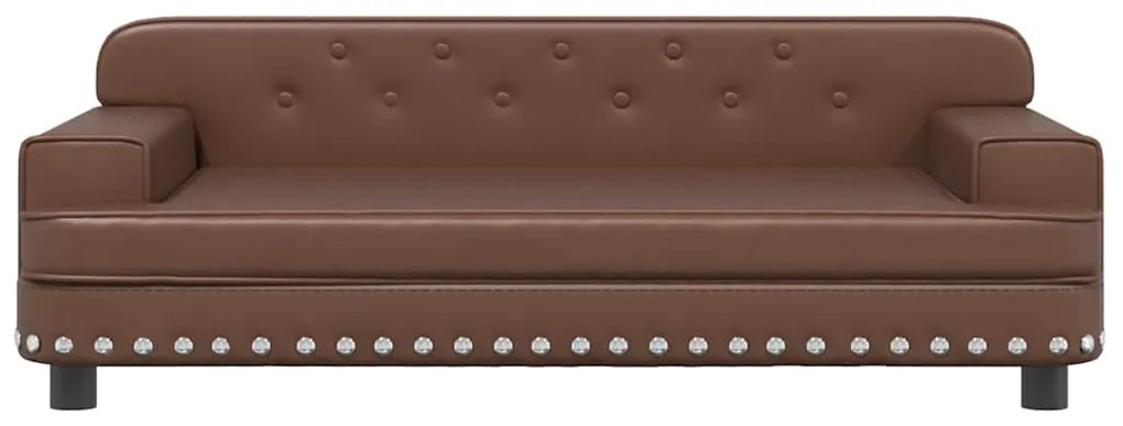 Cama para cães 90x53x30 cm couro artificial castanho