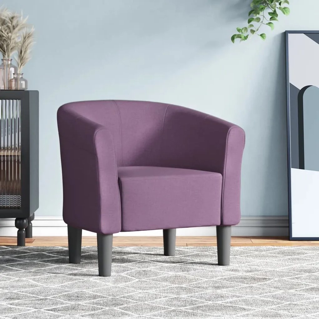 Poltrona Maiza - Em Tecido - Cor Roxo- 70x56x68 cm - Design Moderno