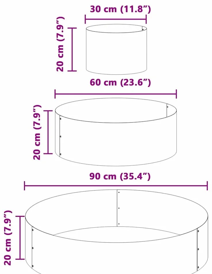 Vaso de Metal Aço/verde-azeitona Aço Ø 90 cm Modular