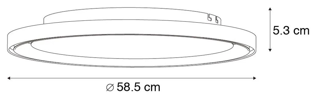 Candeeiro de teto em latão 60 cm com LED regulável em 3 níveis - Zlatan Moderno