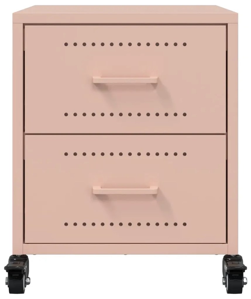 Mesa de cabeceira 36x39x43,5 cm aço rosa