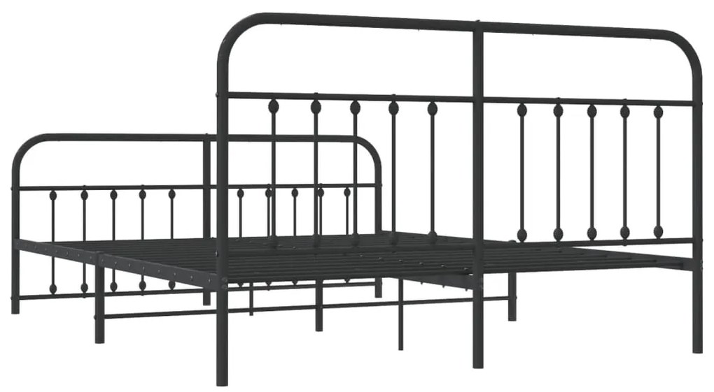 Estrutura de cama sem colchão com pés 180x200 cm preto