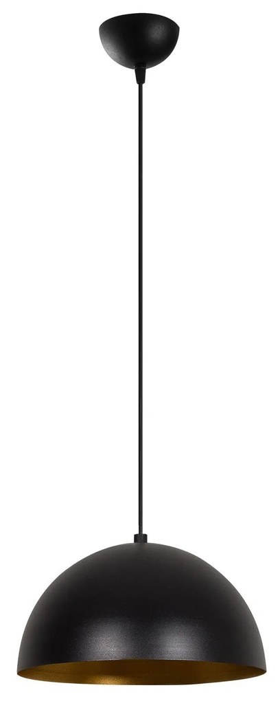 Candeeiro de Teto Sivani – Preto e Dourado – Diâmetro 30 cm, Altura 11