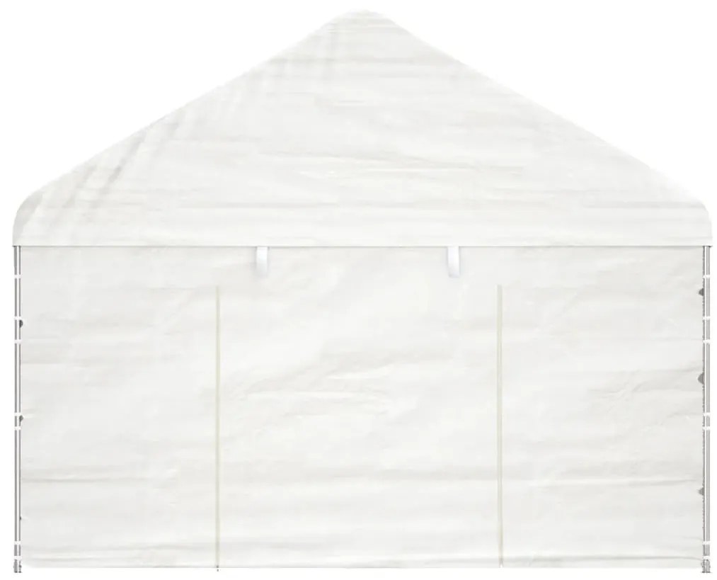 Gazebo com telhado 4,08x2,23x3,22 m polietileno branco