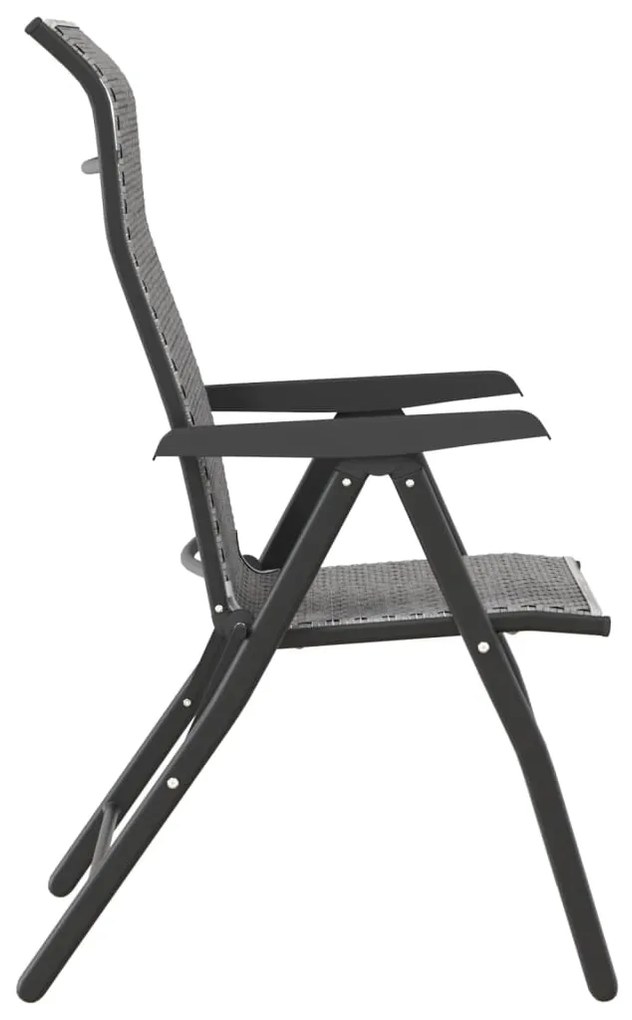 Cadeiras de jardim dobráveis 8 pcs vime PE cinzento