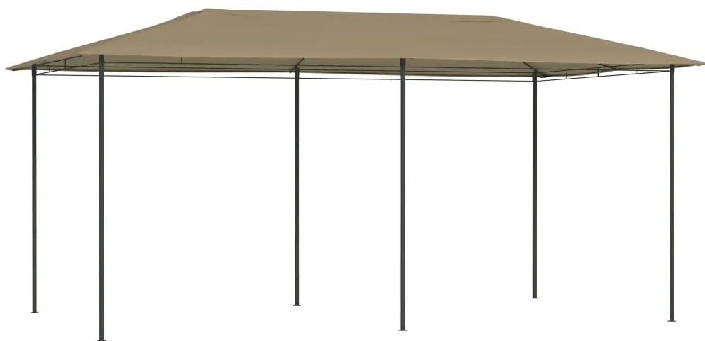 Gazebo 2,98x5,3x2,59 m 160 g/m² cinzento-acastanhado