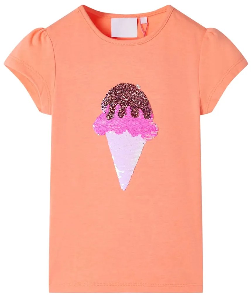 T-shirt para criança laranja-néon 104