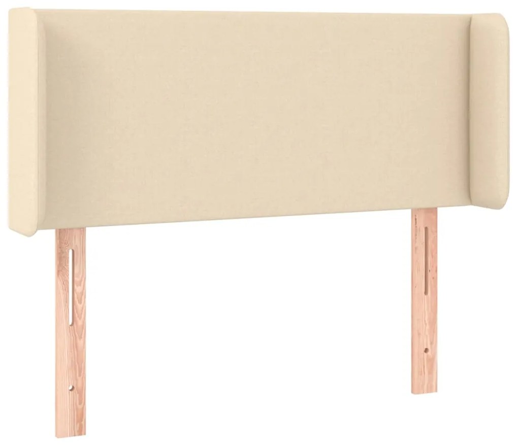 Cabeceira de cama c/ luzes LED tecido 103x16x78/88 cm cor creme