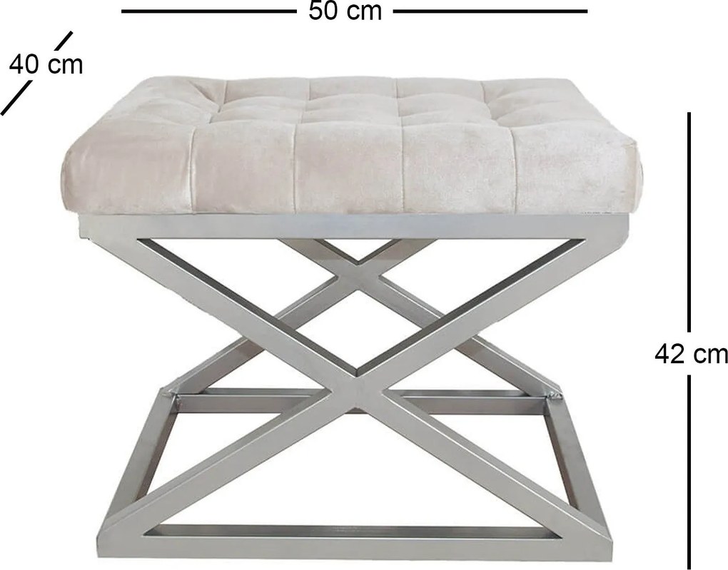 Pouffe Capraz – Dark White – 50x42x40 cm