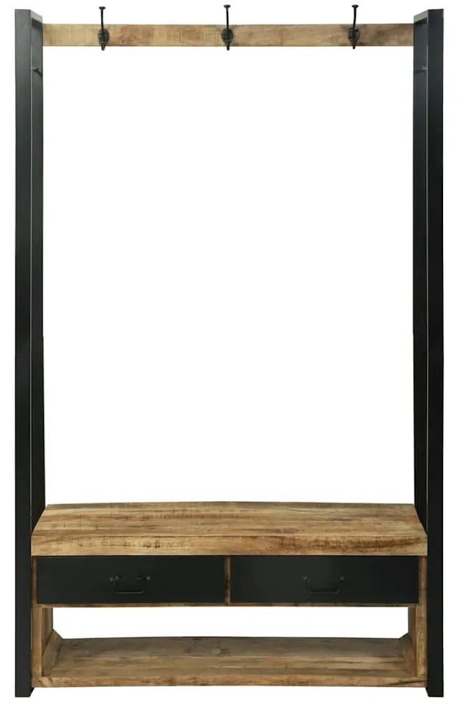Cabideiro de Roupas com Ganchos e Prateleiras 110x40x185 cm Madeira de