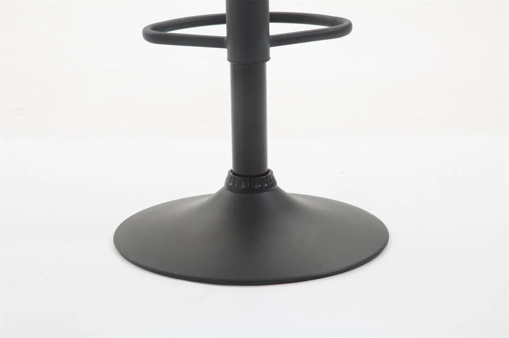 Banco de bar Braga em couro sintético e com estrutura preta 51 x 89-109 x 52 cm Branco