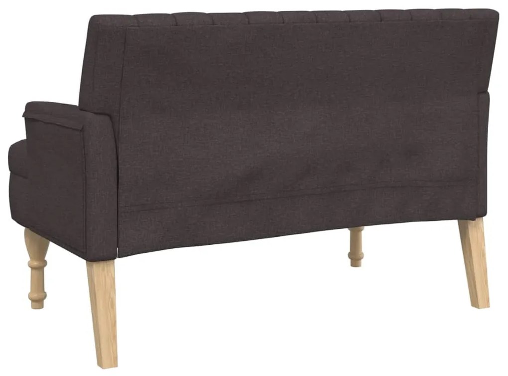 Banco c/ almofadões 113x64,5x75,5 cm tecido castanho-escuro