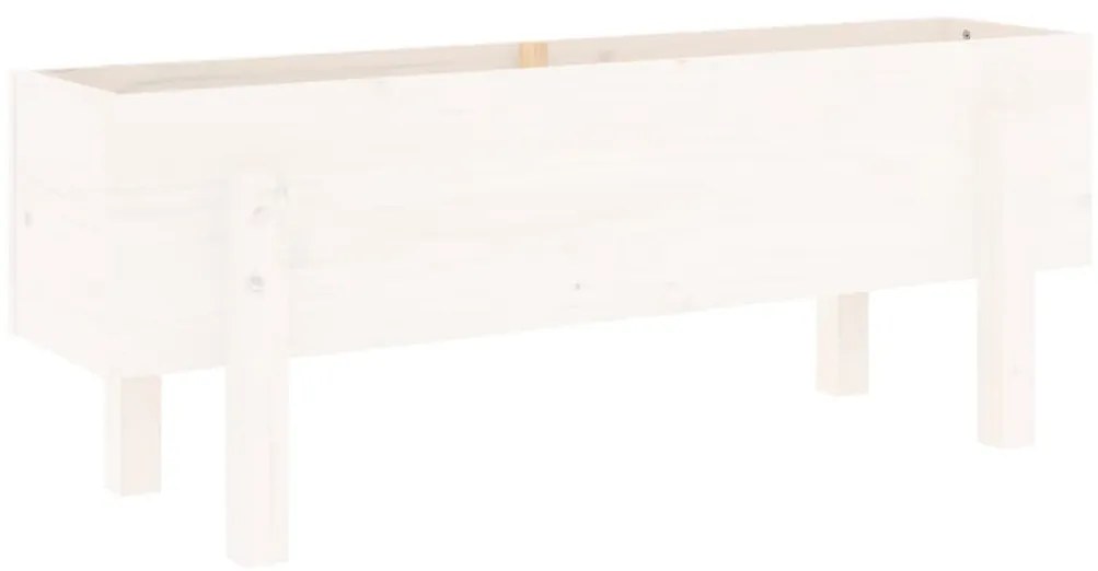Canteiro elevado de jardim 101x30x38 cm pinho maciço branco