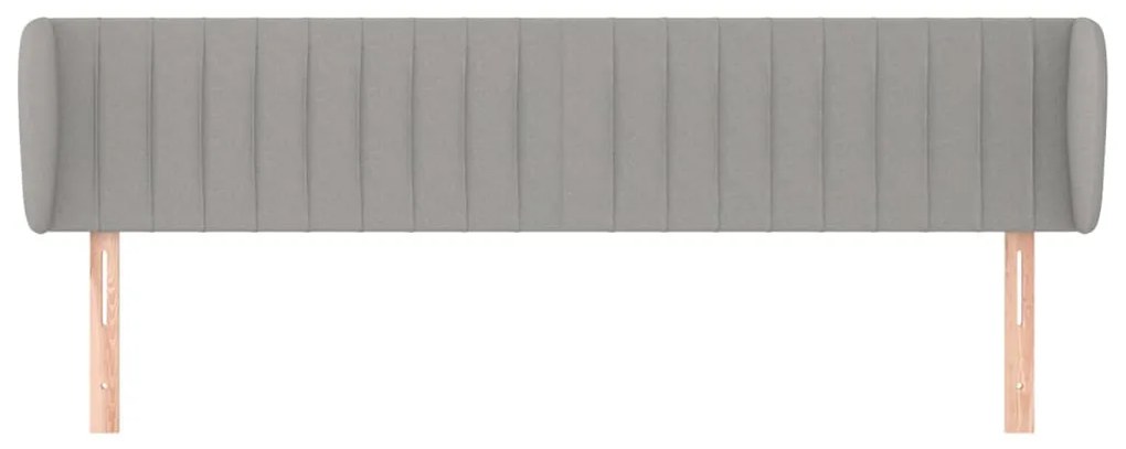 Cabeceira de cama c/ abas tecido 183x23x78/88 cm cinzento-claro