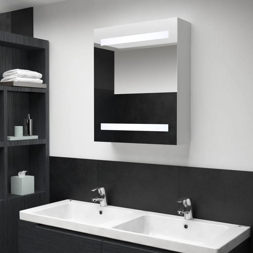 285115 vidaXL Armário espelhado para casa de banho com LED 50x13,5x60 cm