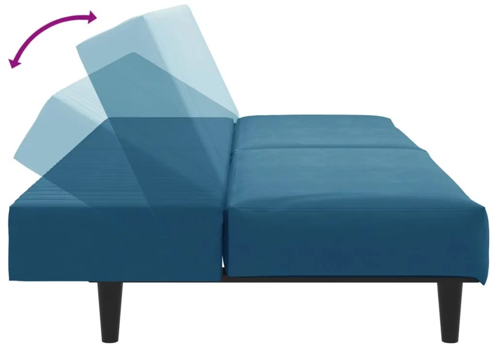 2 pcs conjunto de sofás veludo azul