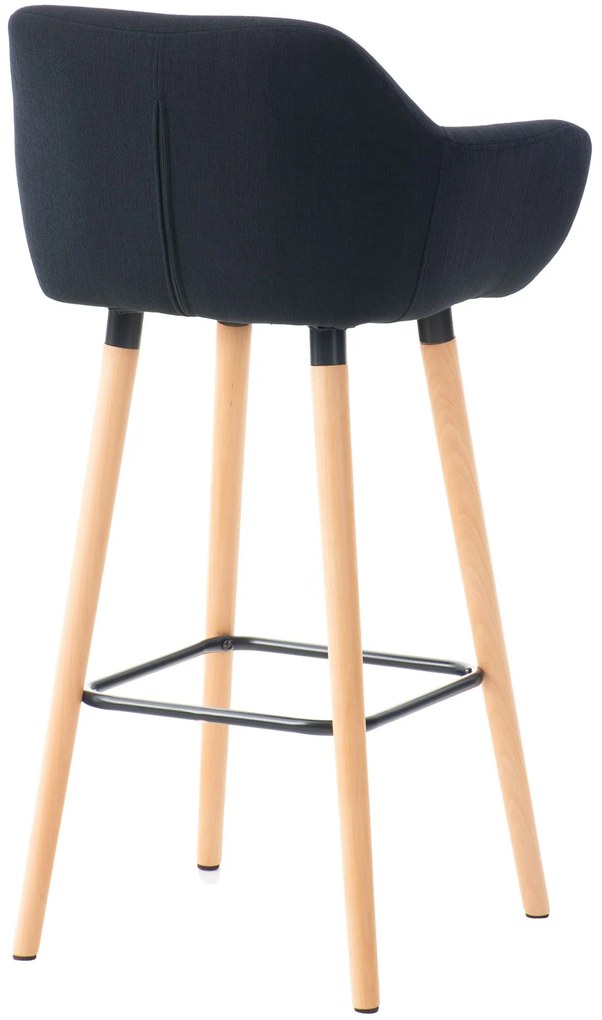 Banco de bar Grant em tecido e com estrutura de Cor Natural 55 x 99 x 46 cm Preto