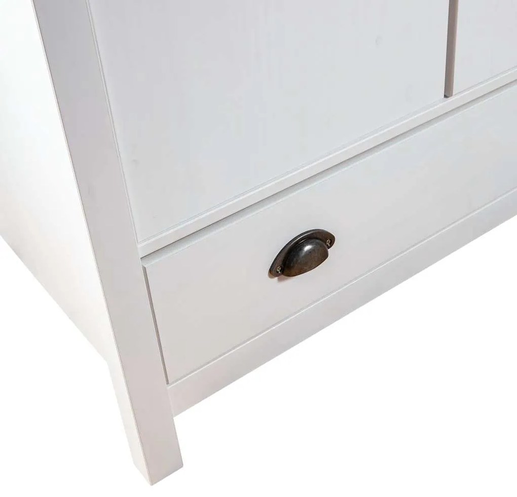 Roupeiro 2 portas Hill 89x50x170 cm pinho maciço branco