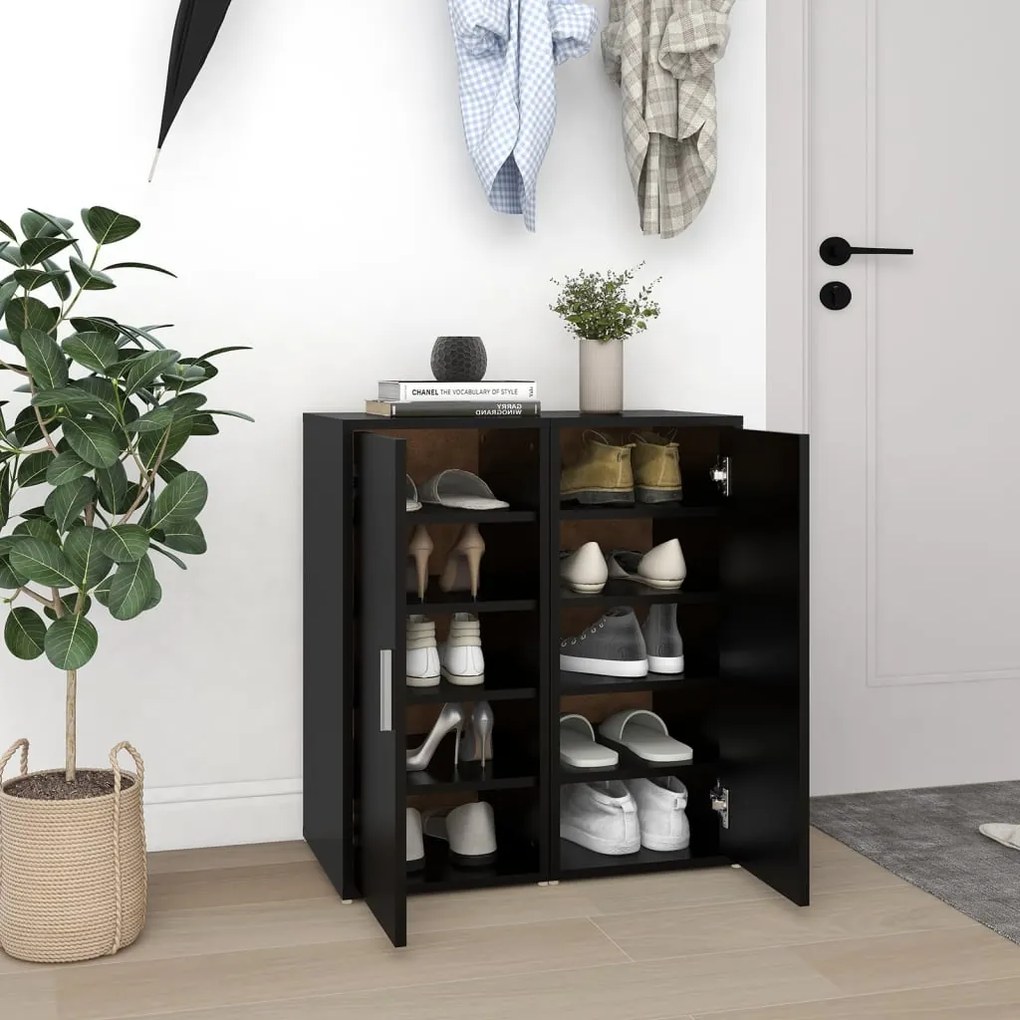 808957 vidaXL Sapateiras 2 pcs 32x35x70 cm contraplacado preto