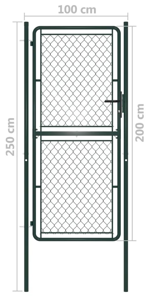 Portão de jardim 100x200 cm aço verde