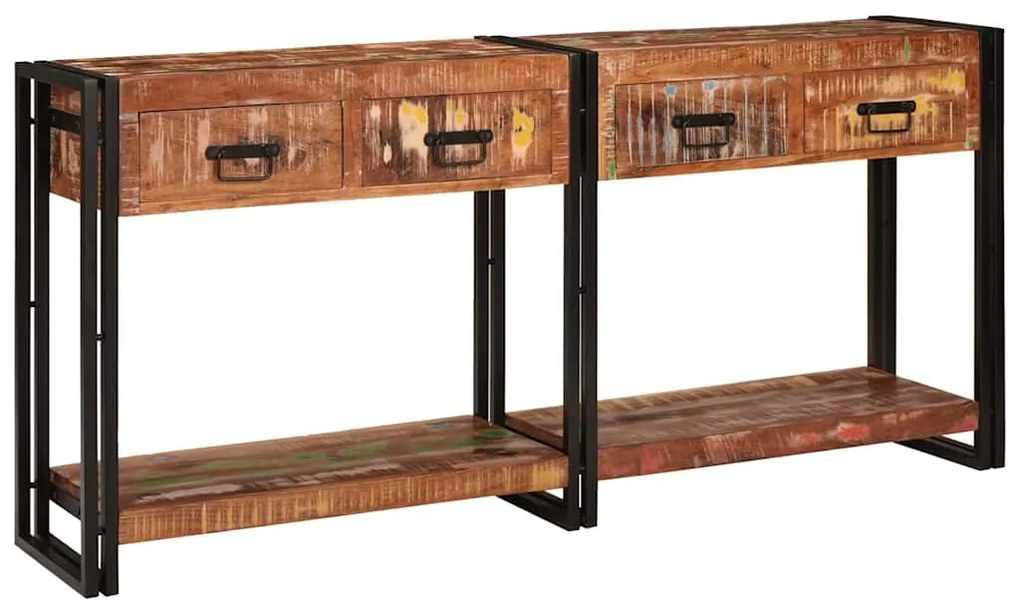 vidaXL Mesas consola com gaveta 2 pcs Multicolor 161 x 33 x 75 cm