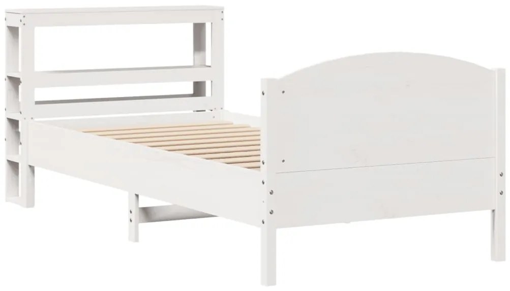 Cama sem colchão 90x200 cm madeira de pinho maciça branco
