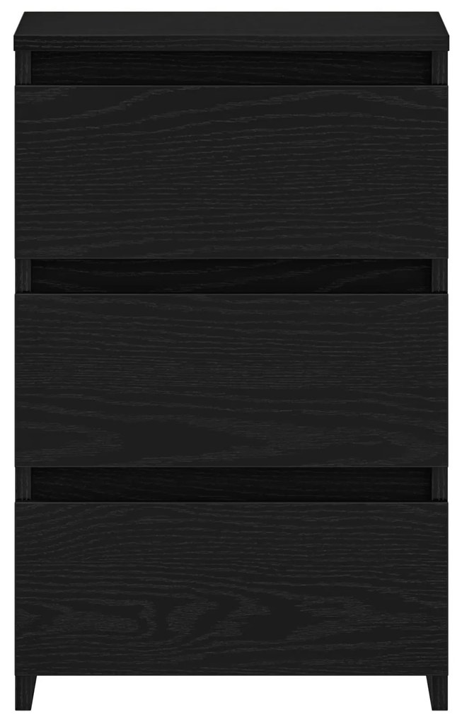 Criado-mudo vidaXL Preto Carvalho 40x35x62,5 cm em Madeira engenheirad