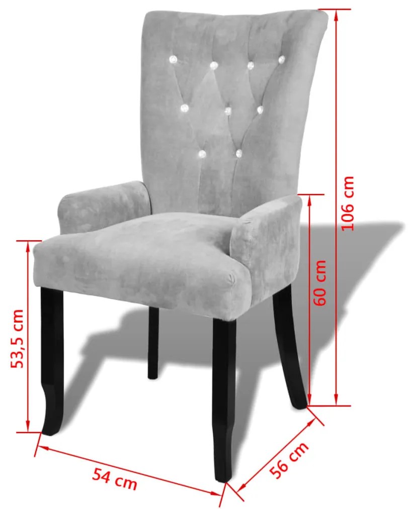 Poltrona em veludo prateado