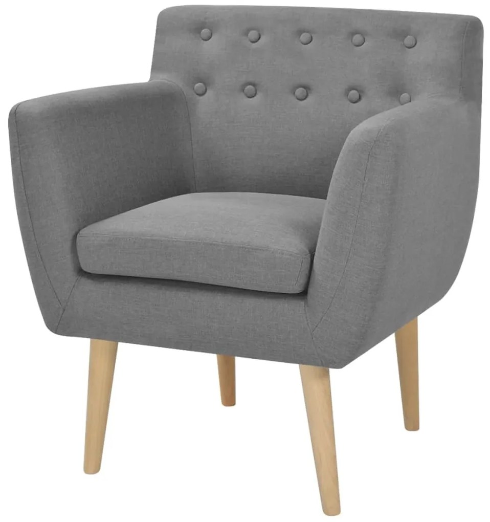 244065 vidaXL Poltrona em tecido cinzento-claro