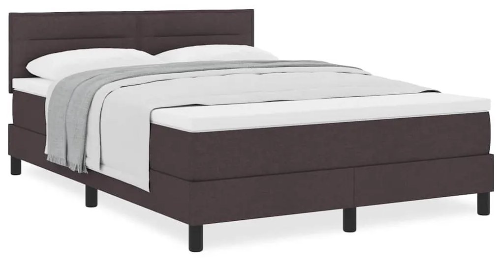 Cama Box Spring com Colchão Cinza Escuro 160x200 cm Tecido