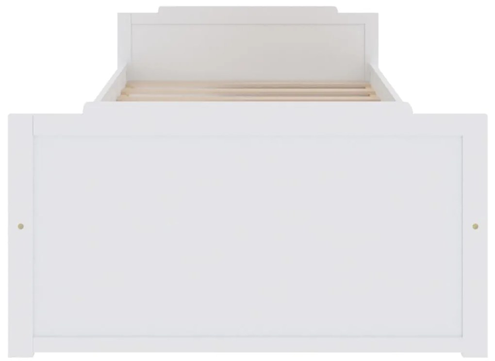 Estrutura de cama com gavetas 90x200 cm pinho maciço branco
