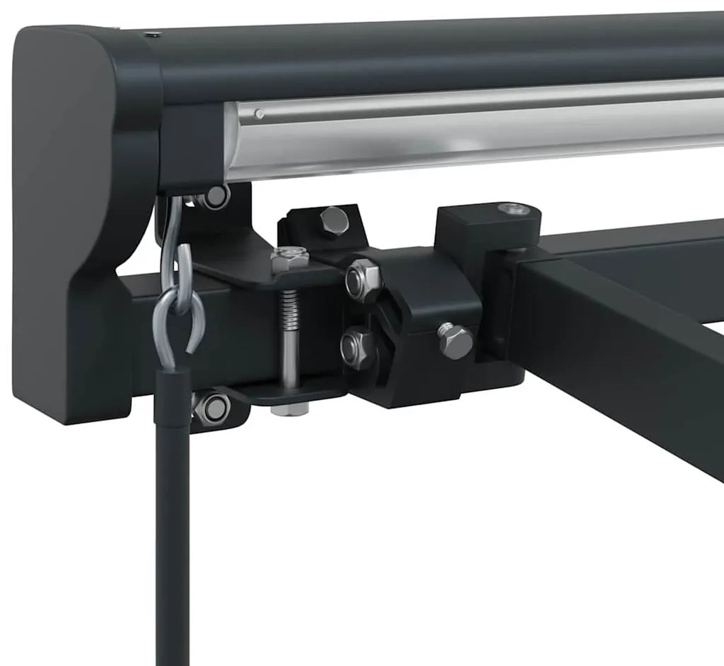 Toldo Manual Manual Antracite 4 × 3 m Alumínio &amp; Poliéster