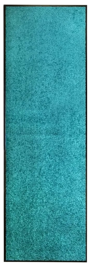 323459 vidaXL Tapete de porta lavável 60x180 cm azul ciano