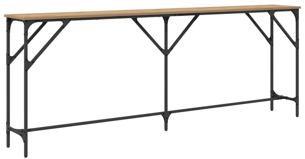 Mesa de Consola Carvalho Artesanal 200x29x75 cm Madeira