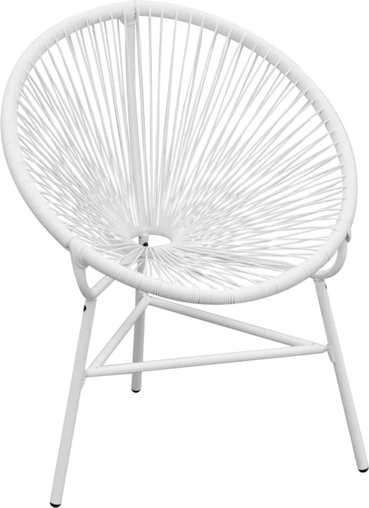 vidaXL Cadeira lua de fios para jardim vime PE branco