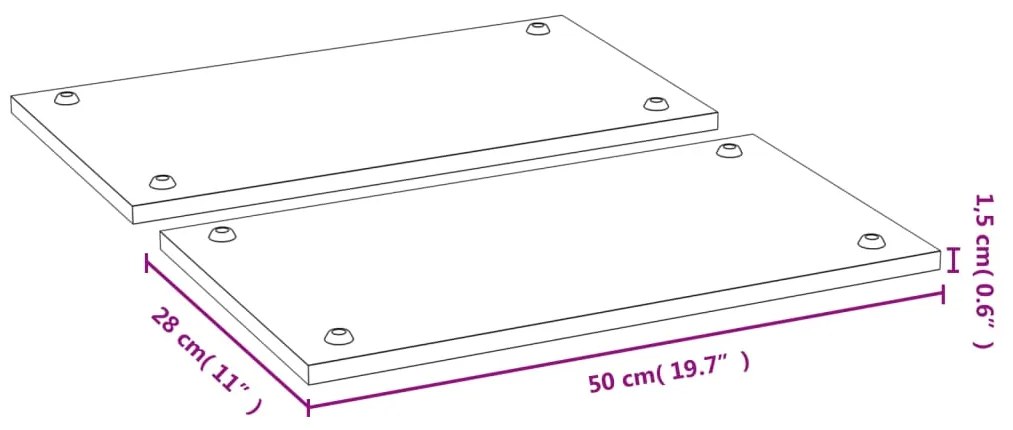 Coberturas para fogão 2 pcs 50x28x1,5 cm bambu