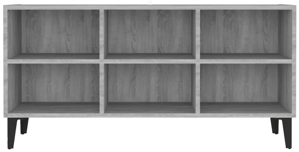 Móvel de TV com pernas em metal 103,5x30x50 cm sonoma cinzento